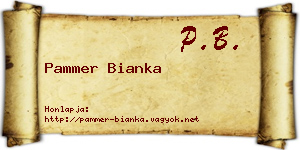 Pammer Bianka névjegykártya